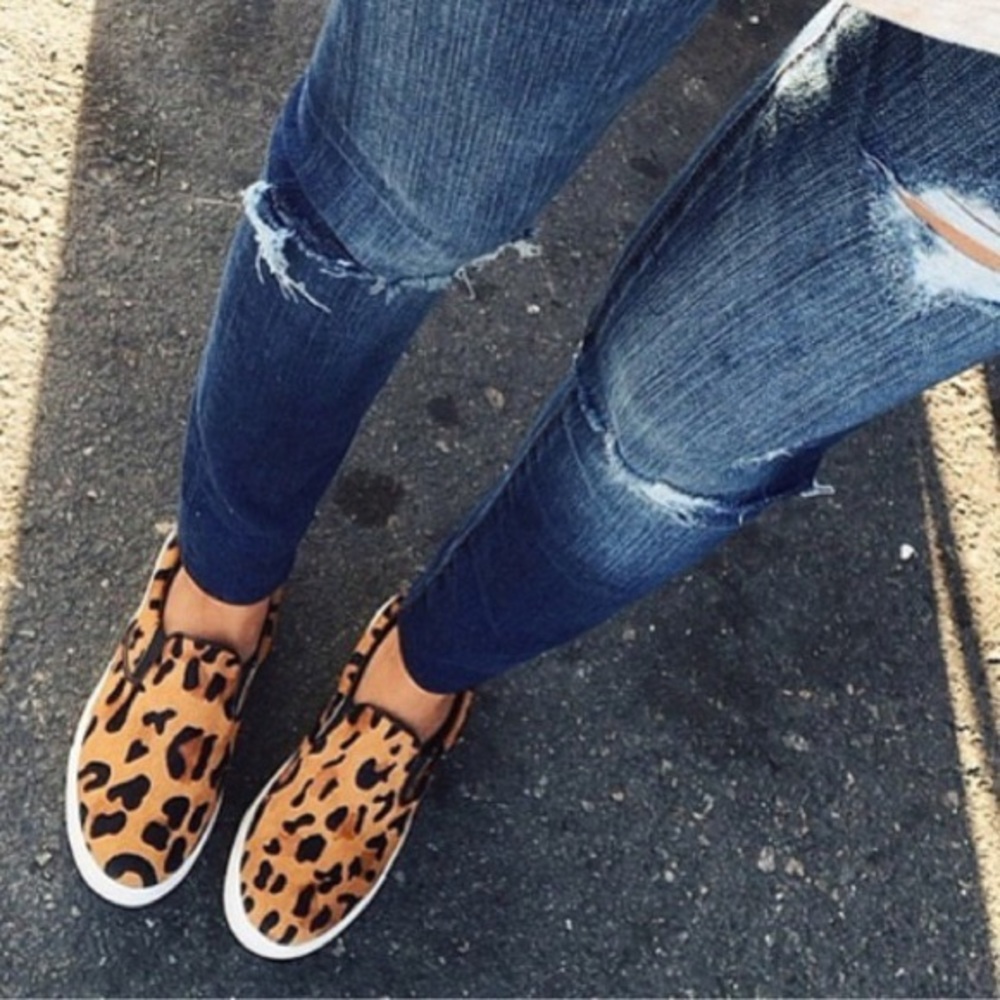 Steve Madden ecentric leopard print pony hair flats